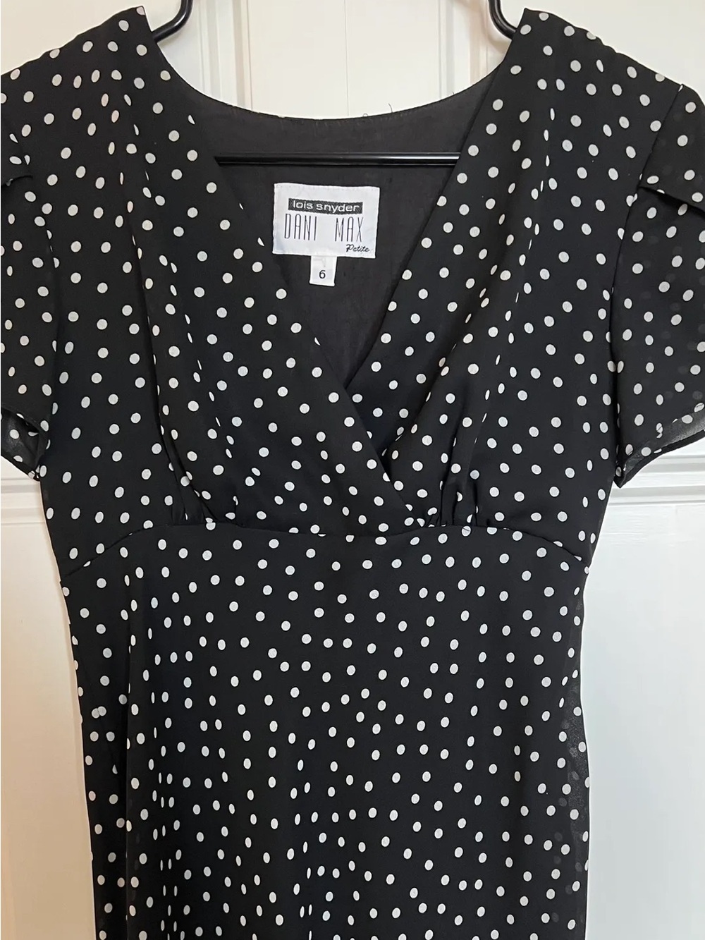 Vintage Black Polka Dot Midi Dress - Picture 3 of 6